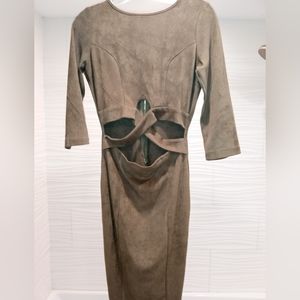 Privy size medium Peach skin suede long sleeve cut out woman's dress